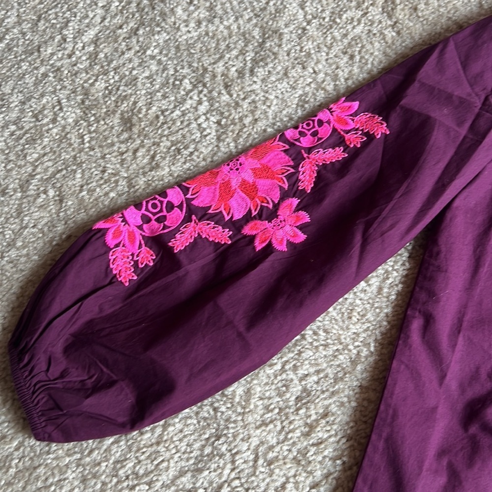 Lilly Pulitzer Corbett’s Tunic pink embroidered floral v neck blouse top small - Picture 5 of 6